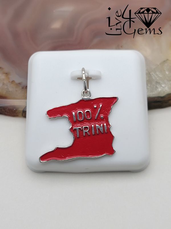 Silver Enamel 100% Trini Pendant