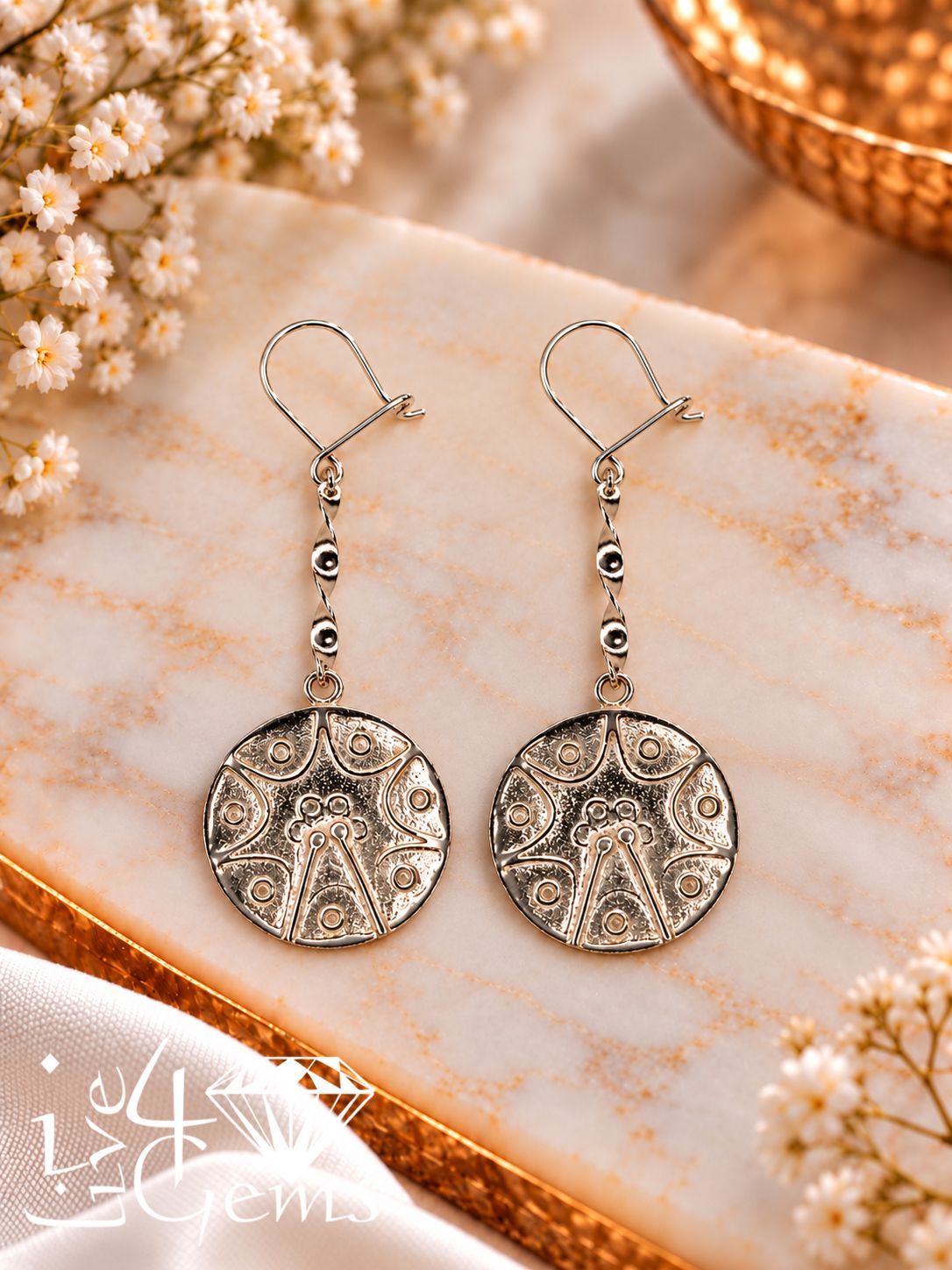 Silver 2cm Steelpan Spiral Hanging Earring