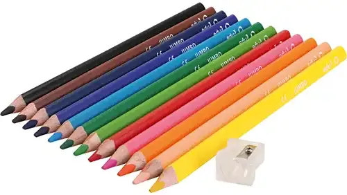 Edu Jumbo Driehoek Kleurpotloden Set Dik 12 stuks