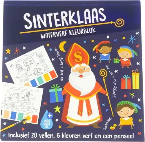 Waterverfblok Sinterklaas 20x20 cm 20 vel