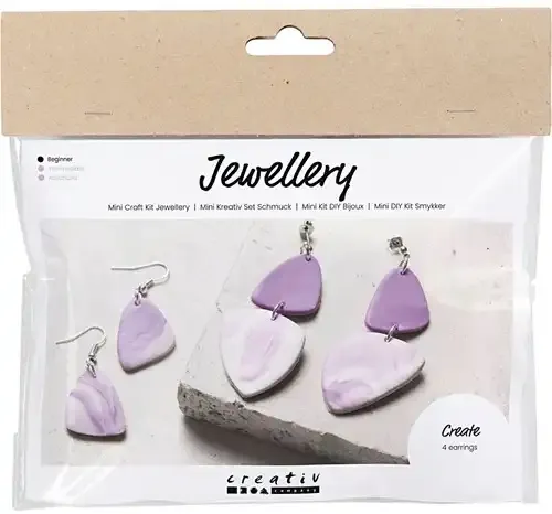 CC Mini Hobbyset Sieraden Klei Gemarmerde 4 Oorbellen