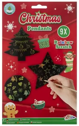 Grafix Krasfolie Kerstornamenten Set 9 stuks