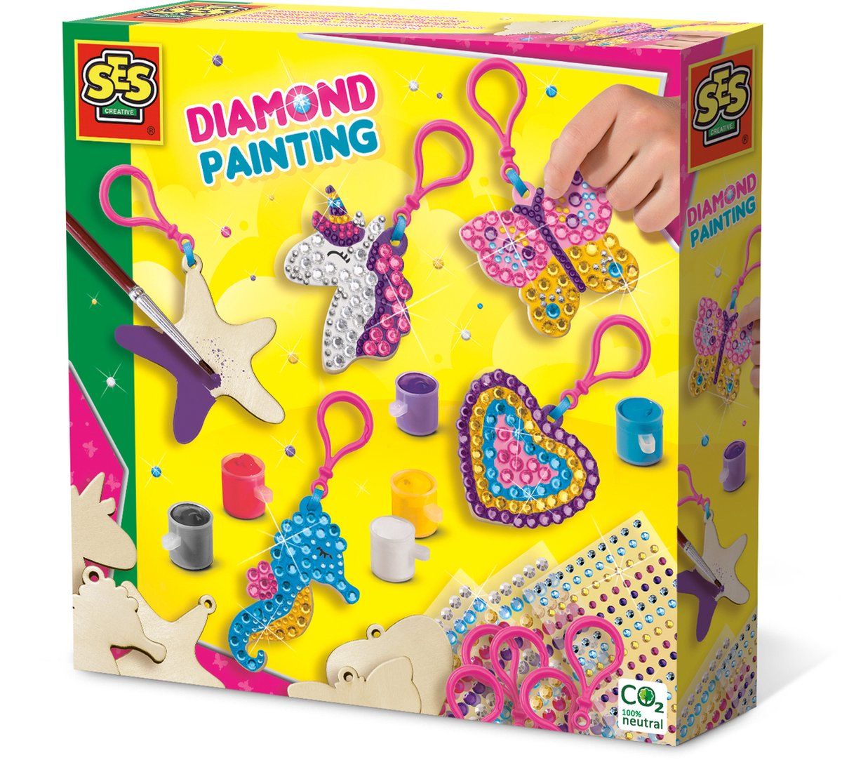SES - Diamond painting - Houten sleutelhangers