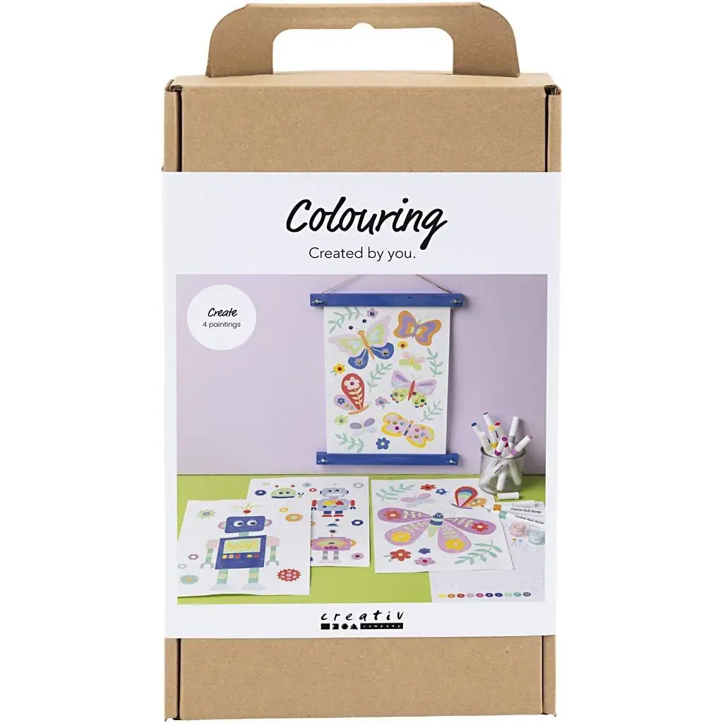 CC Hobbyset Kleuren Vlinder en Robot met markers