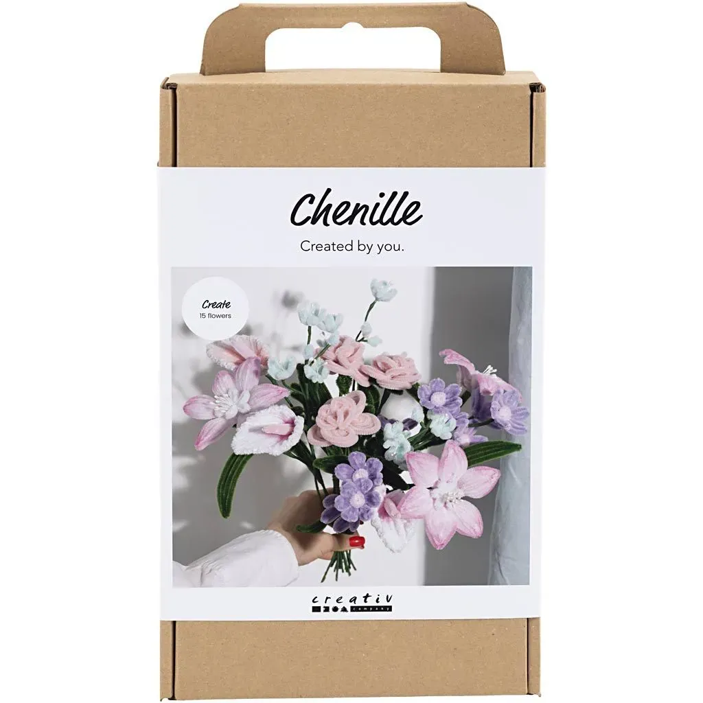 CC Hobbyset Bloemen van Chenilledraad Pastelkleuren