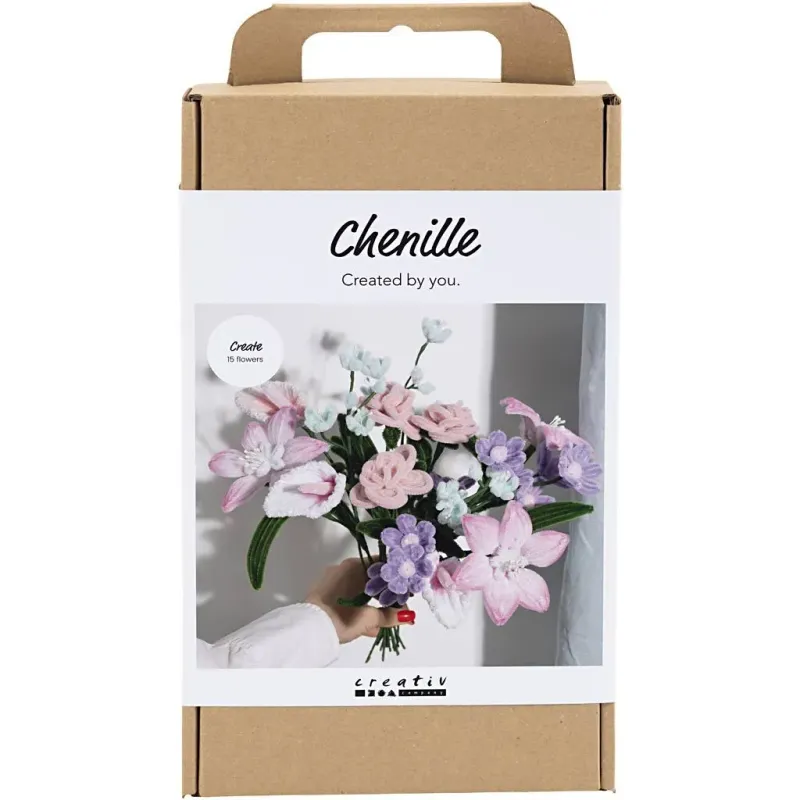CC Hobbyset Bloemen van Chenilledraad Pastelkleuren