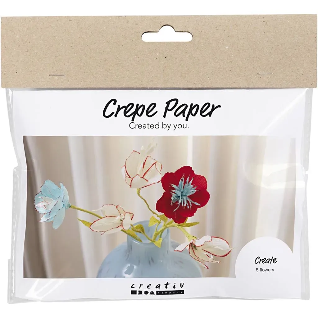 CC Mini hobbyset Crepepapier Bloemen Pastelkleuren