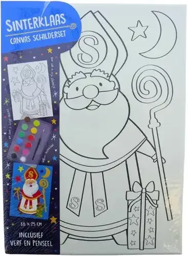 Canvas Schilderen Sinterklaas 18x25 cm