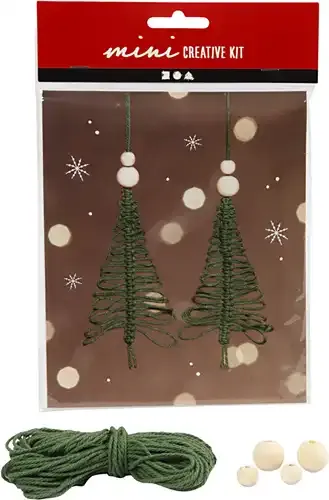CC Mini Creative Kit Kerstbomen Macramé 11 cm 2 stuks