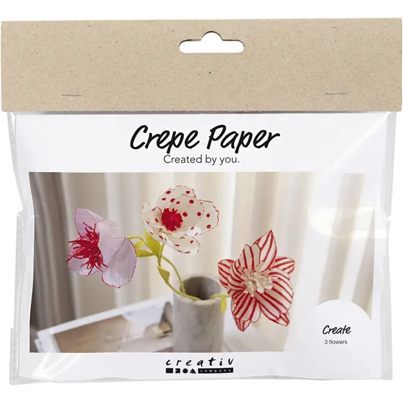 CC Mini Hobbyset Crêpepapier Bloemen Pastelkleuren