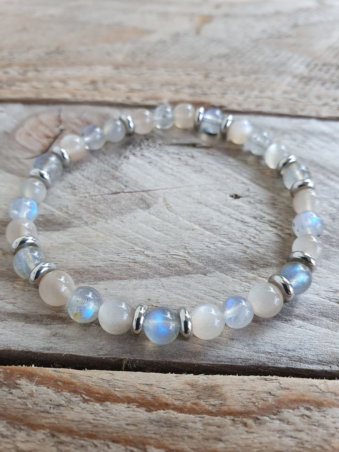 PRESTIGE Pierre de Lune &amp; Labradorite 6mm