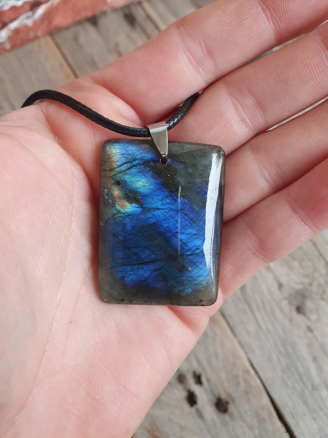 Pendentif Rectangulaire Labradorite Modele B