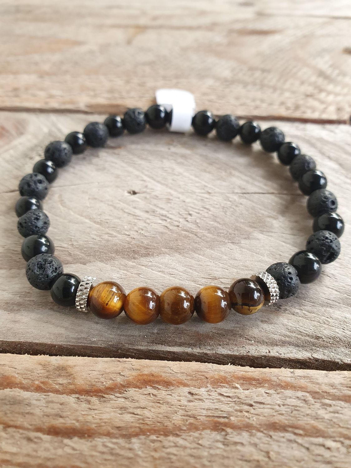 Oeil de Tigre/Pierre de Lave/Obsidienne Noir