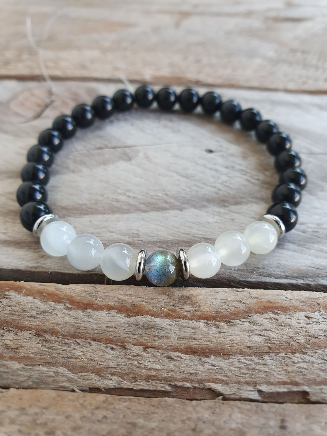Obsidienne Noire/Pierre de Lune Naturelle/Labradorite