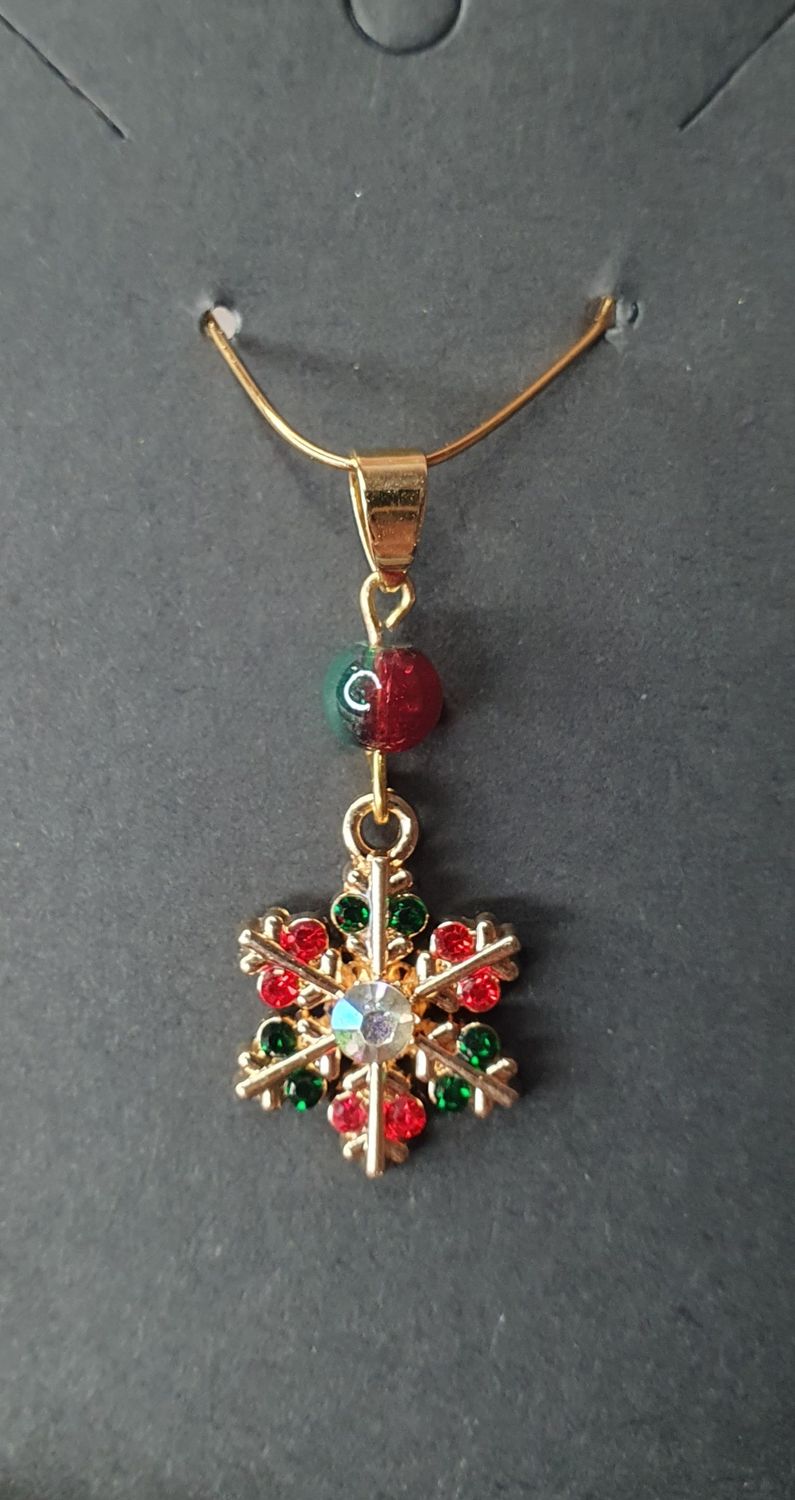Pendentif Flocon de Neige  assorti Bracelets de Noël