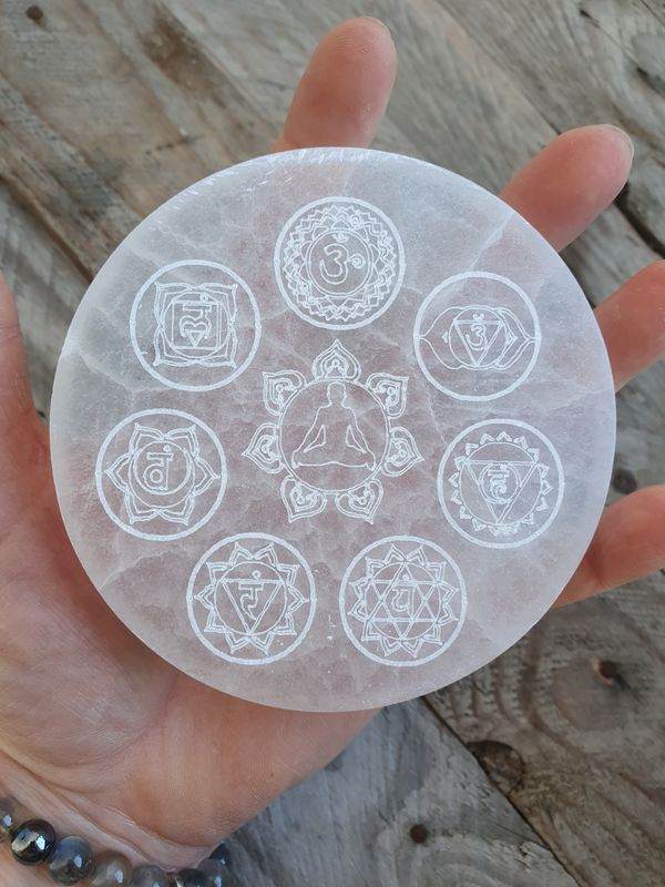 Plaque de rechargement Sélénite 7 chakras