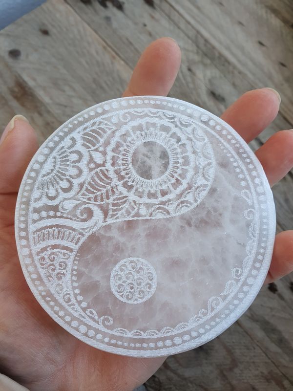 Plaque de rechargement Sélénite YIN-YANG