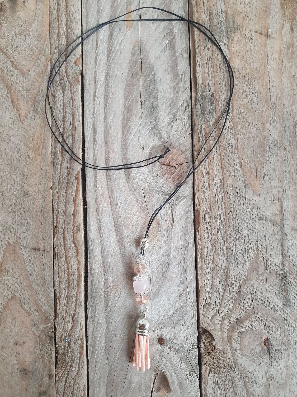 Sautoir Fantaisie Quartz Rose