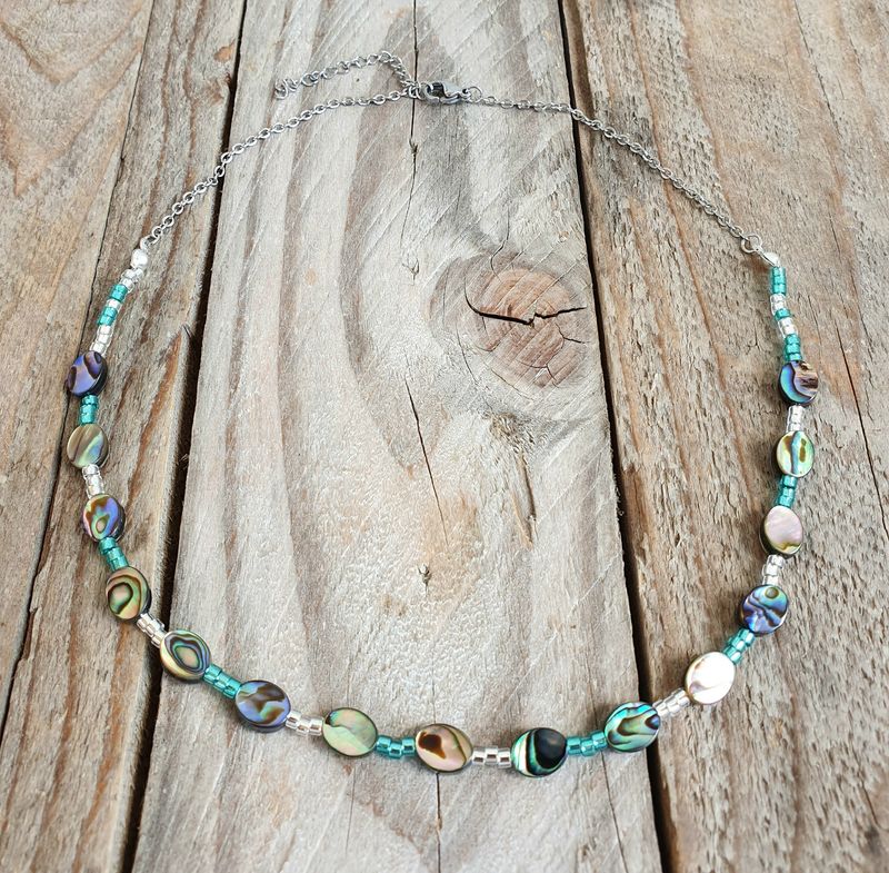 Collier Nacre Abalone Perle Ovale 6*8mm