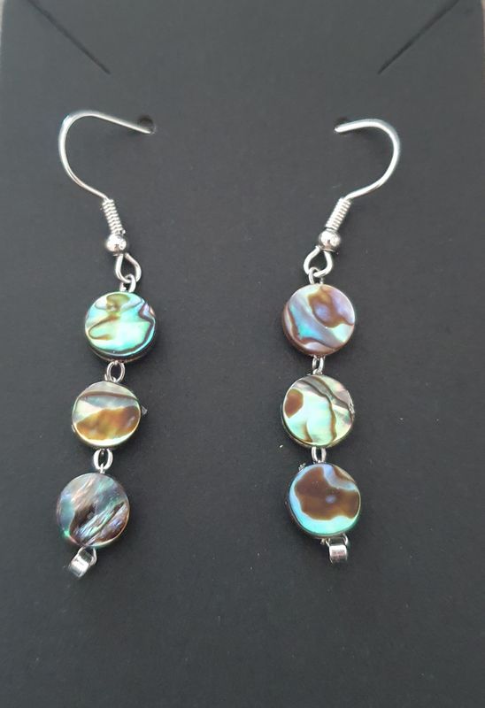 Boucle d oreille Trio Abalone Rond