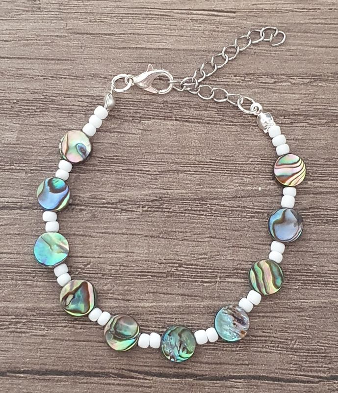 Bracelet Nacre Ormeaux Rond  8mm