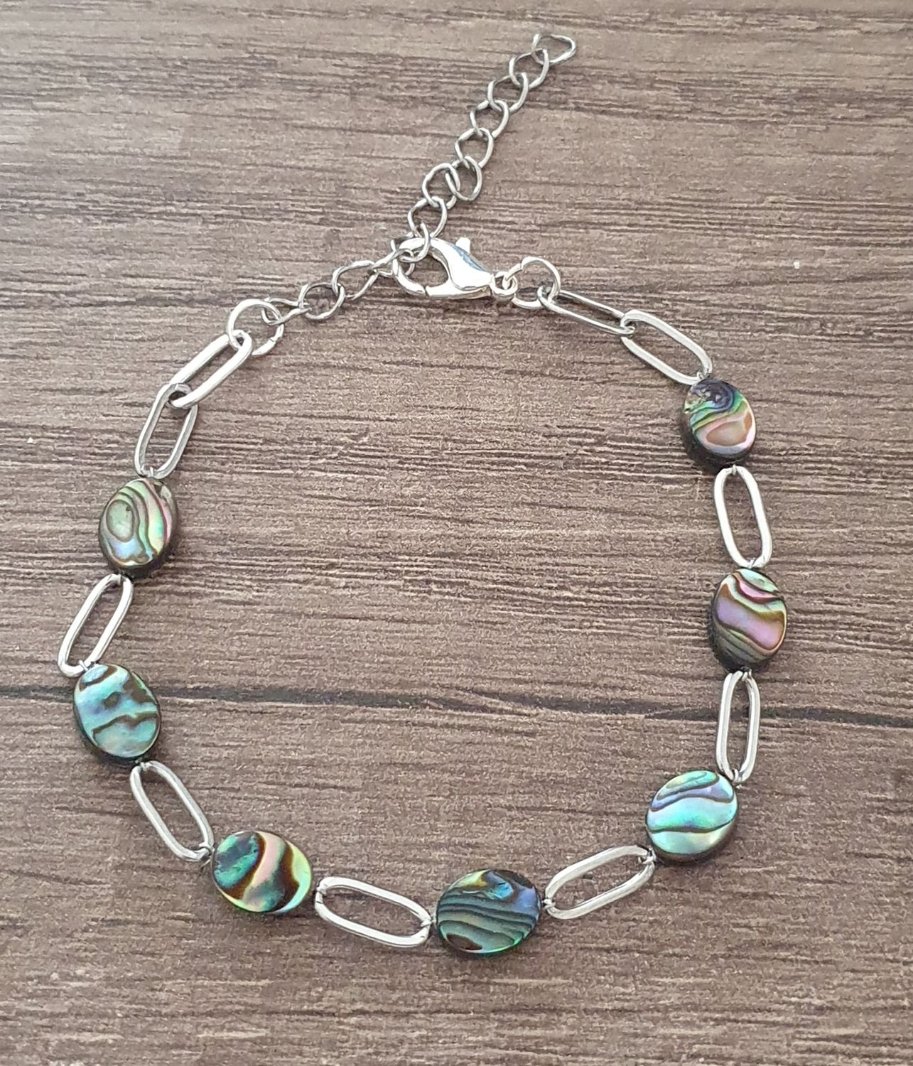 Bracelet Nacre Ormeaux Ovale 6*8mm Acier inoxydable