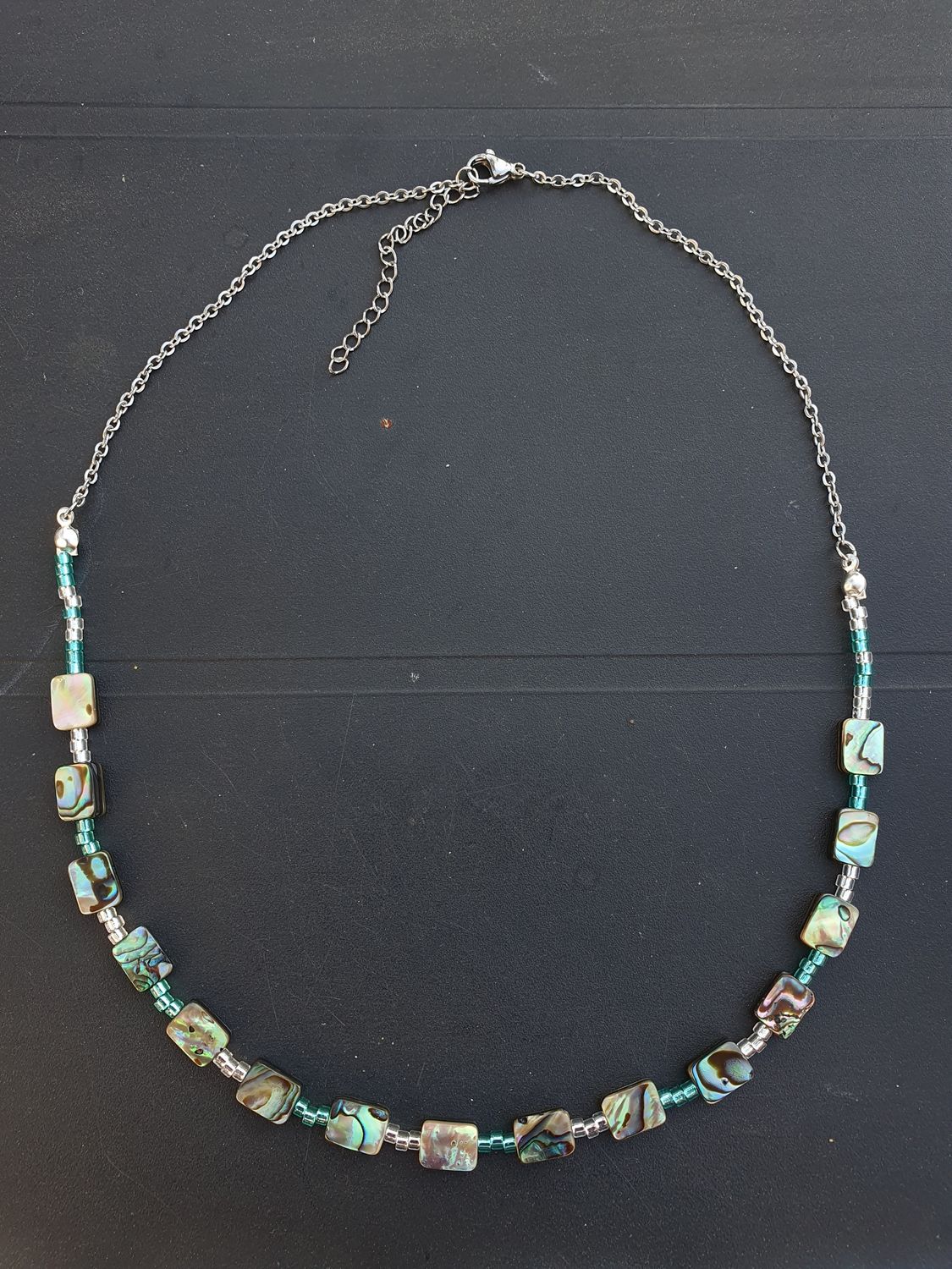 Collier Nacre Abalone Perle Rectangulaire 6*8mm