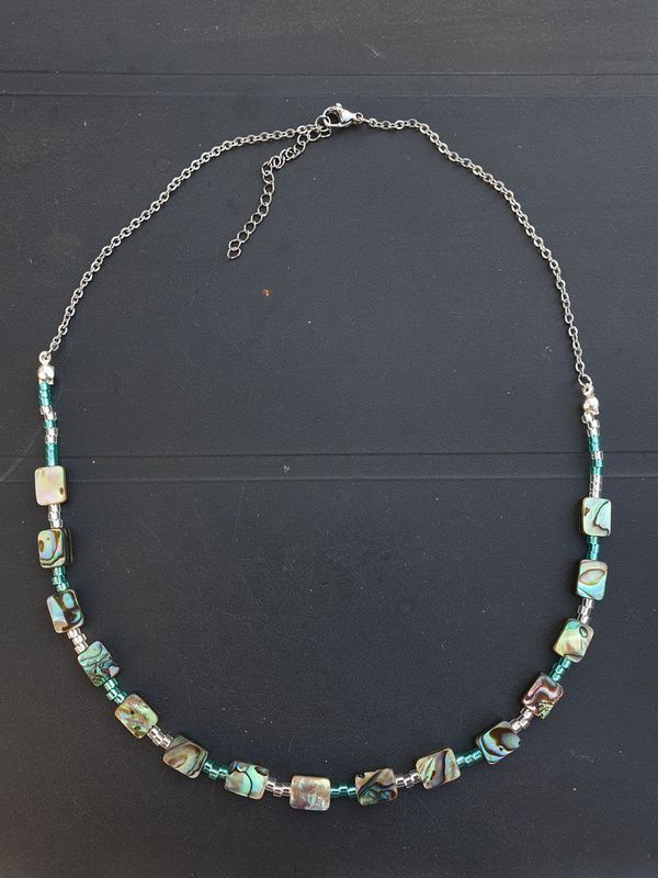 Collier Nacre Abalone Perle Rectangulaire 6*8mm