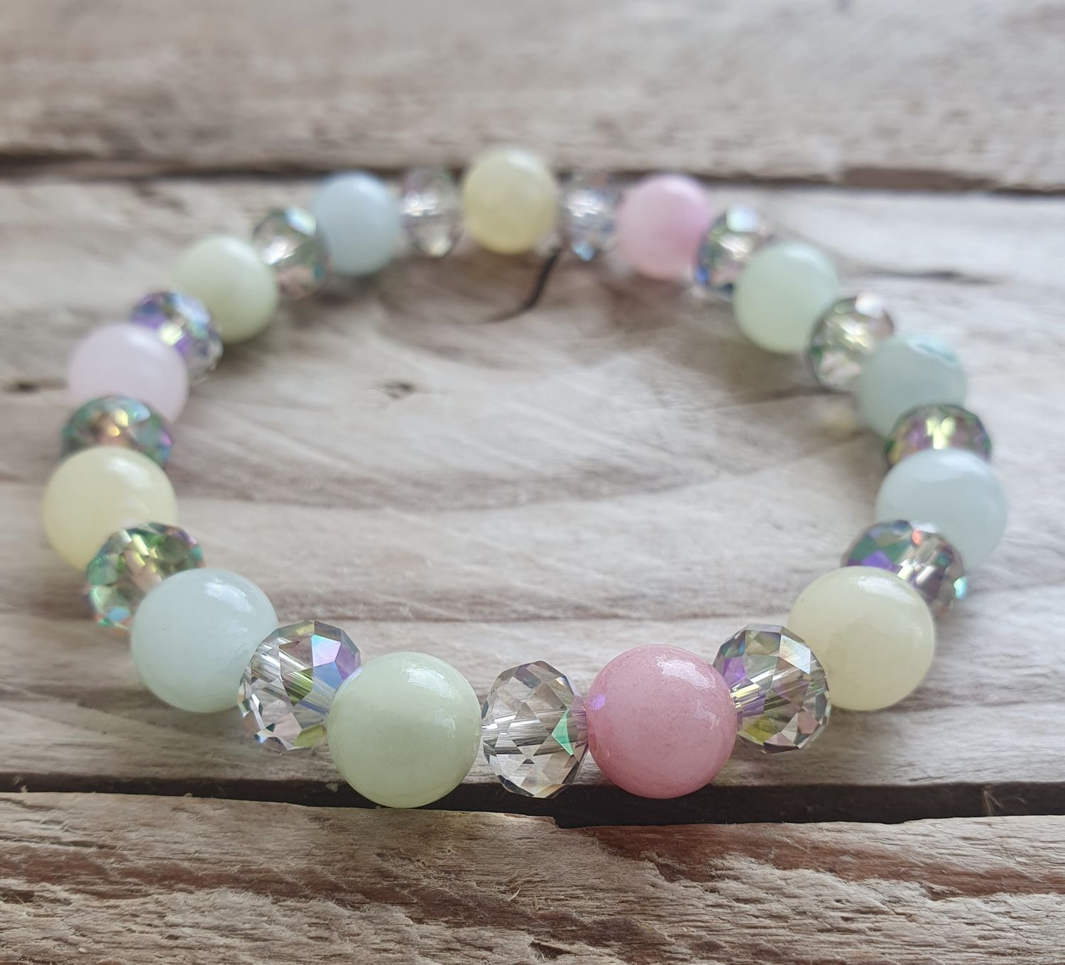Bracelet Perles de verre &amp; Jaspe Multicolore