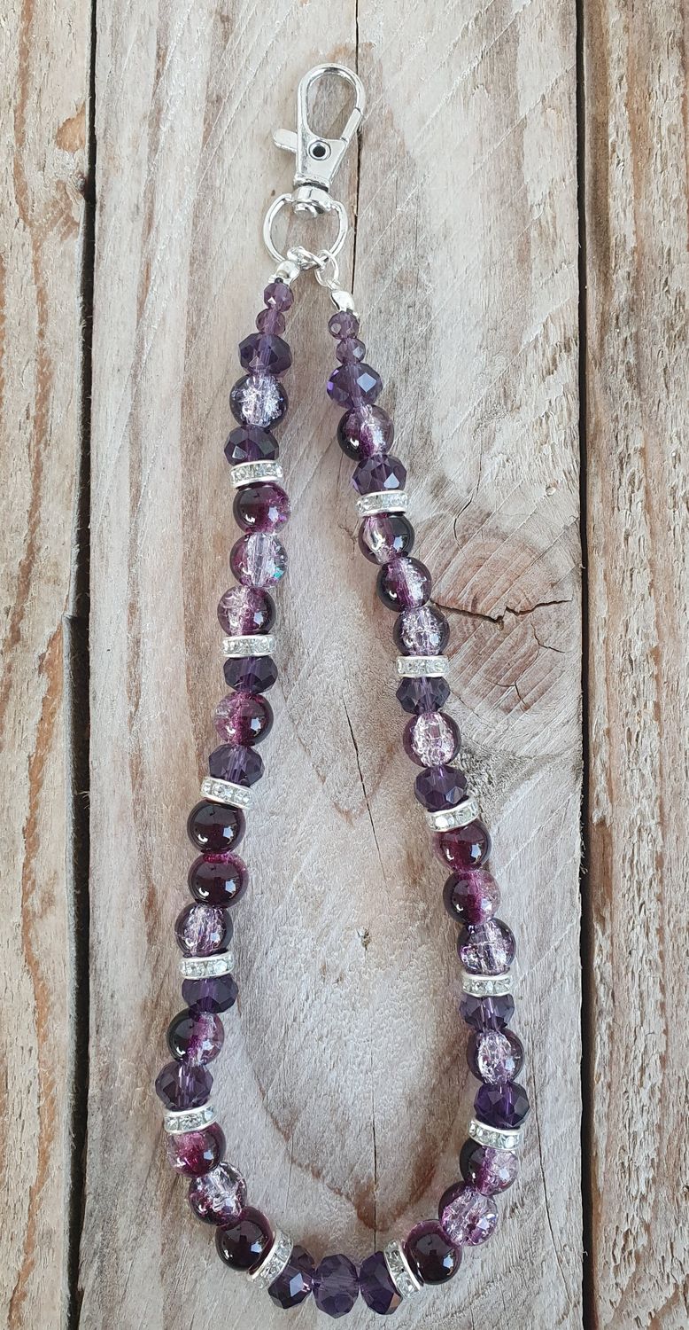 Keyschain Perle de Verre Pourpre 