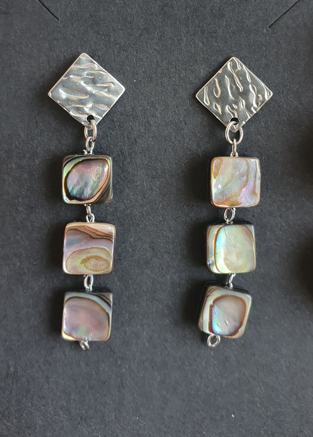 Boucle d oreille Trio Abalone Carré