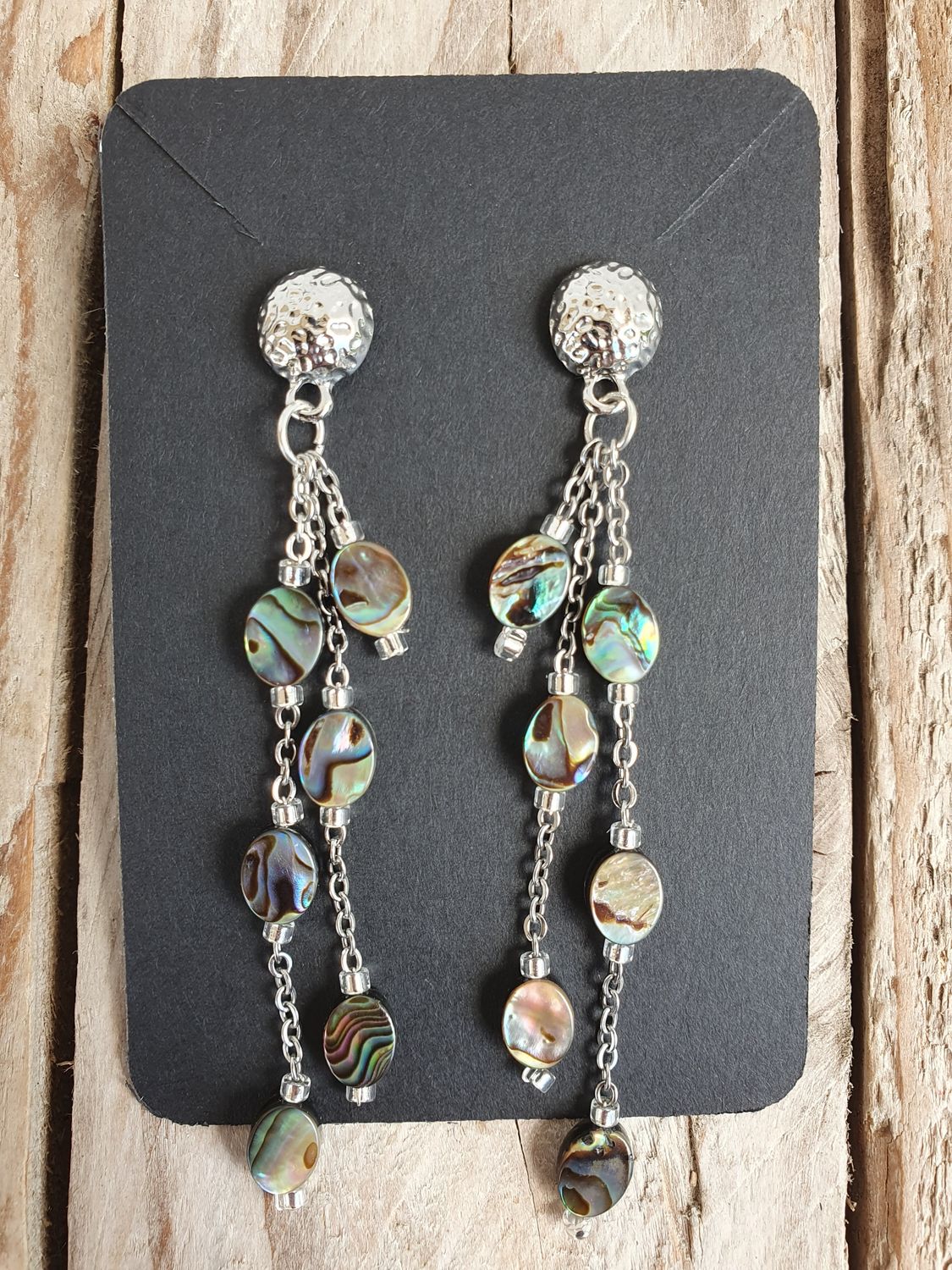 Boucles d&#39;Oreilles Nacre Abalone Pendantes