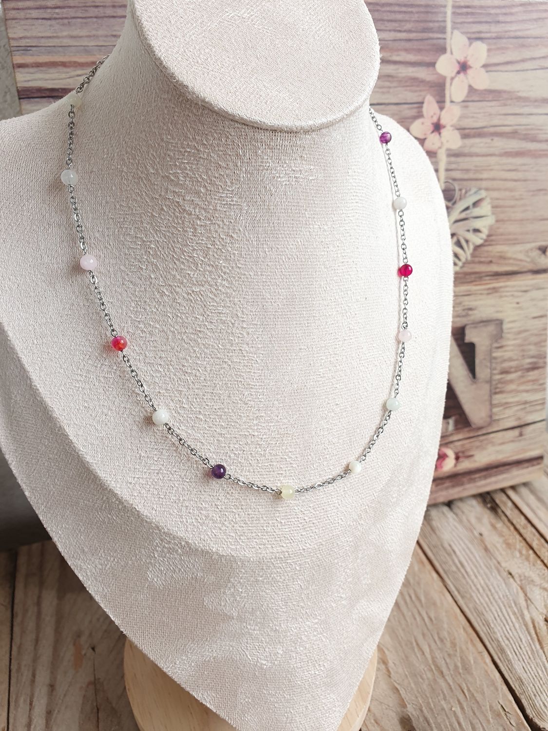Collier &quot;Pastel perla&quot; 4MM