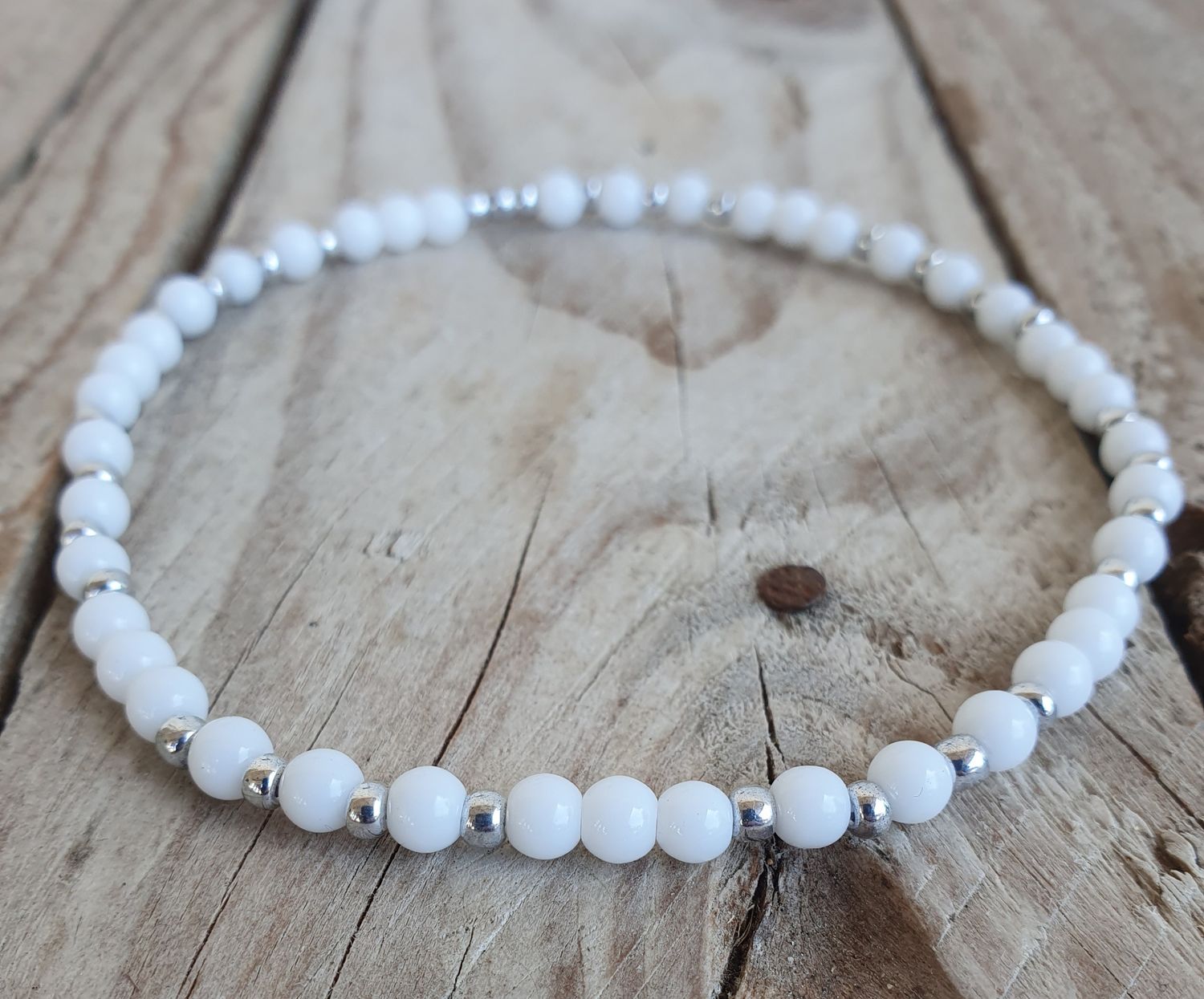 Bracelet de Cheville Easy Agate Blanche