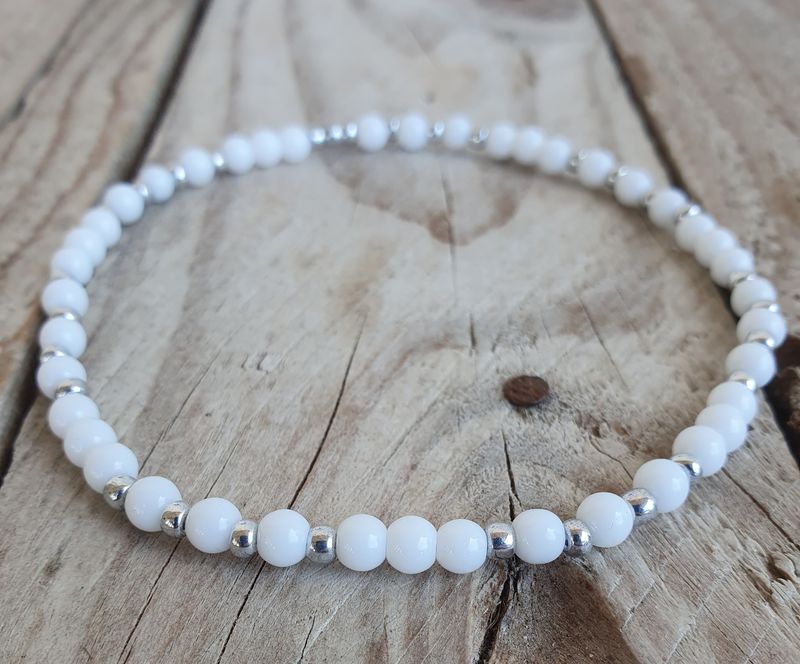 Bracelet de Cheville Easy Agate Blanche