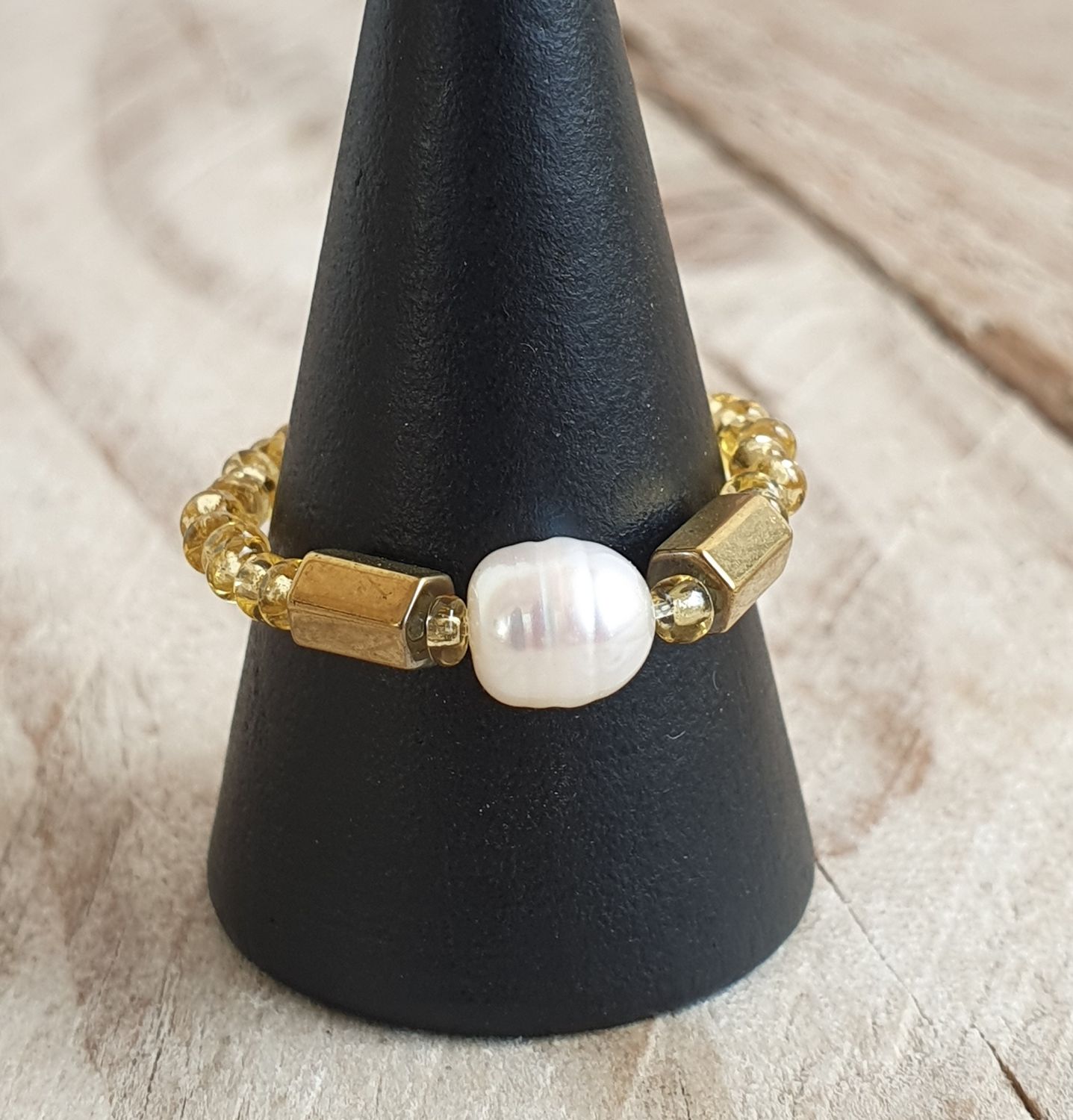 Bague PERLA perle d&#39;eau douce Doré