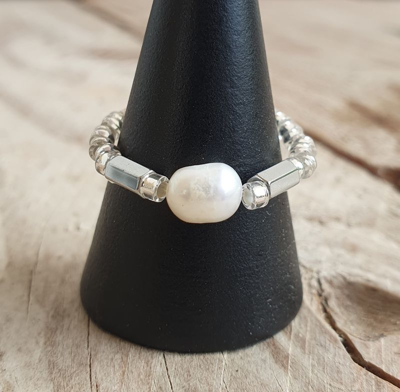 Bague PERLA perle d&#39;eau douce Argenté