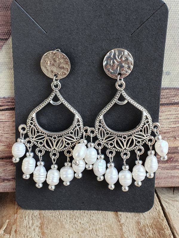 Boucles d oreilles &quot;PERLA&quot; Perle d&#39;eau douce