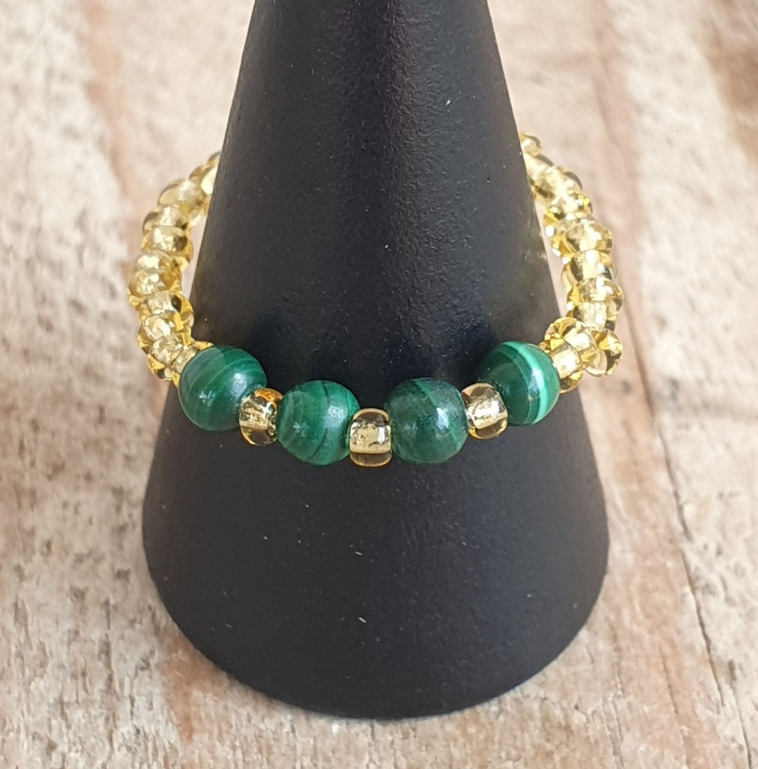 Bague Extensible Malachite 3mm