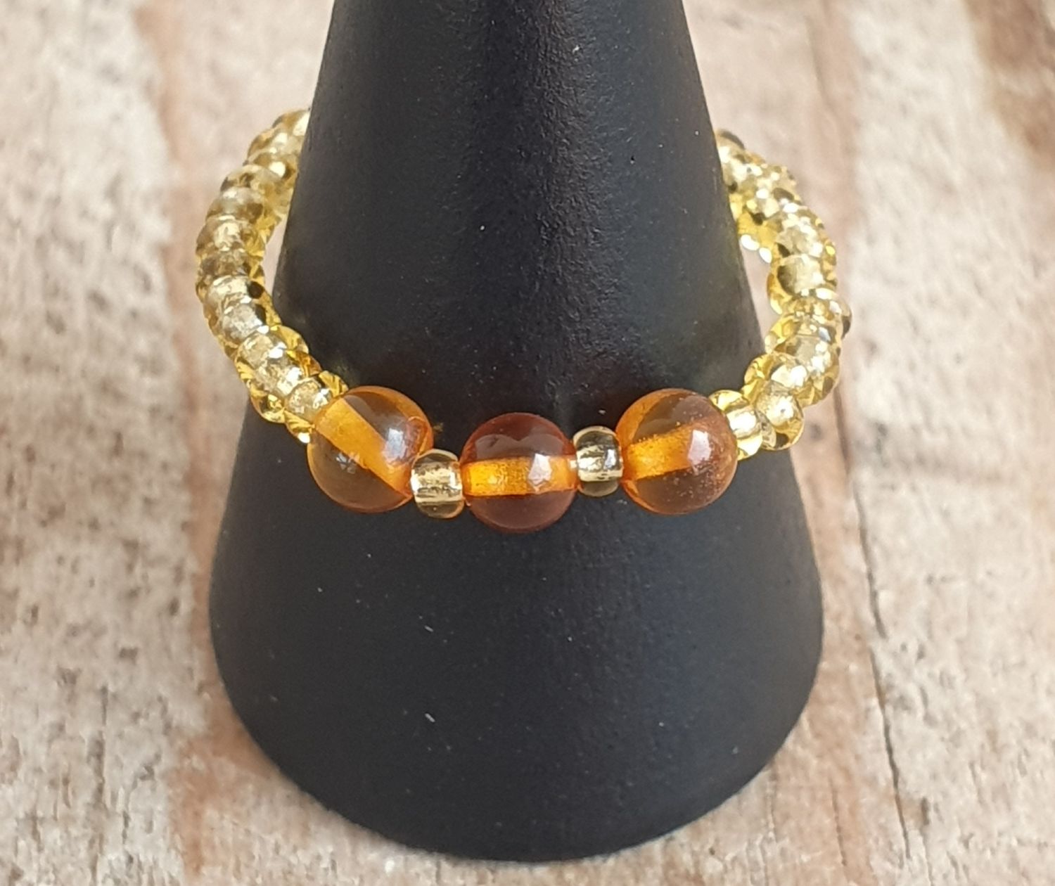 Bague Extensible Ambre Naturelle 4mm