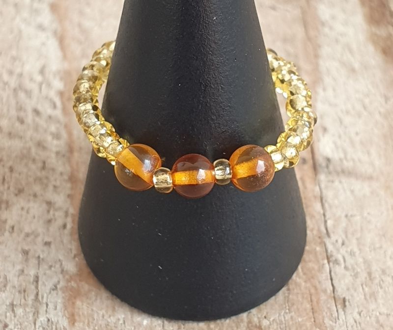 Bague Extensible Ambre Naturelle 4mm