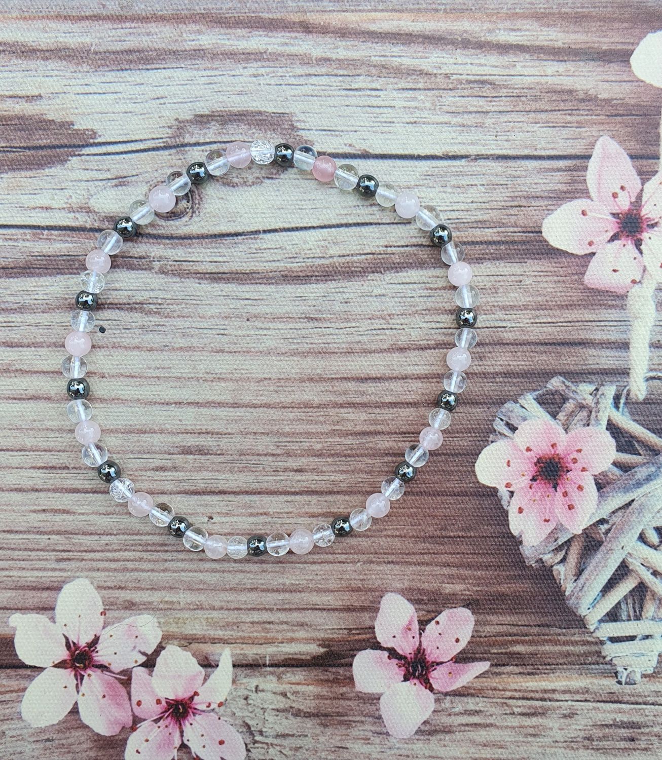 Bracelet de Cheville EASY Anti coup de soleil Quartz Rose 4 mm