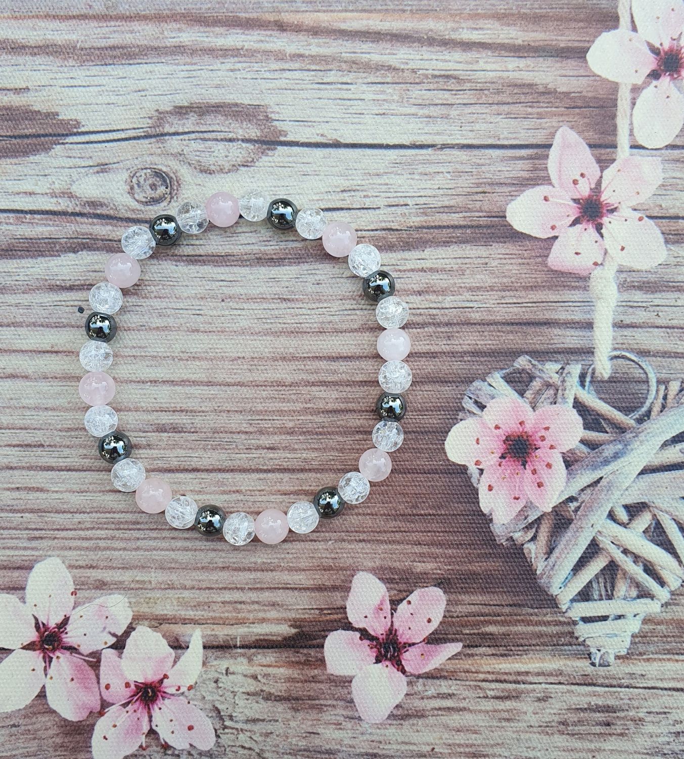 Bracelet Anti coup de soleil Quartz Rose 6mm