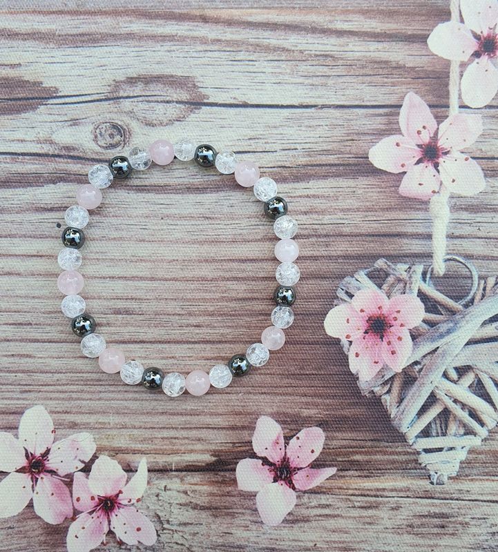 Bracelet Anti coup de soleil Quartz Rose 6mm