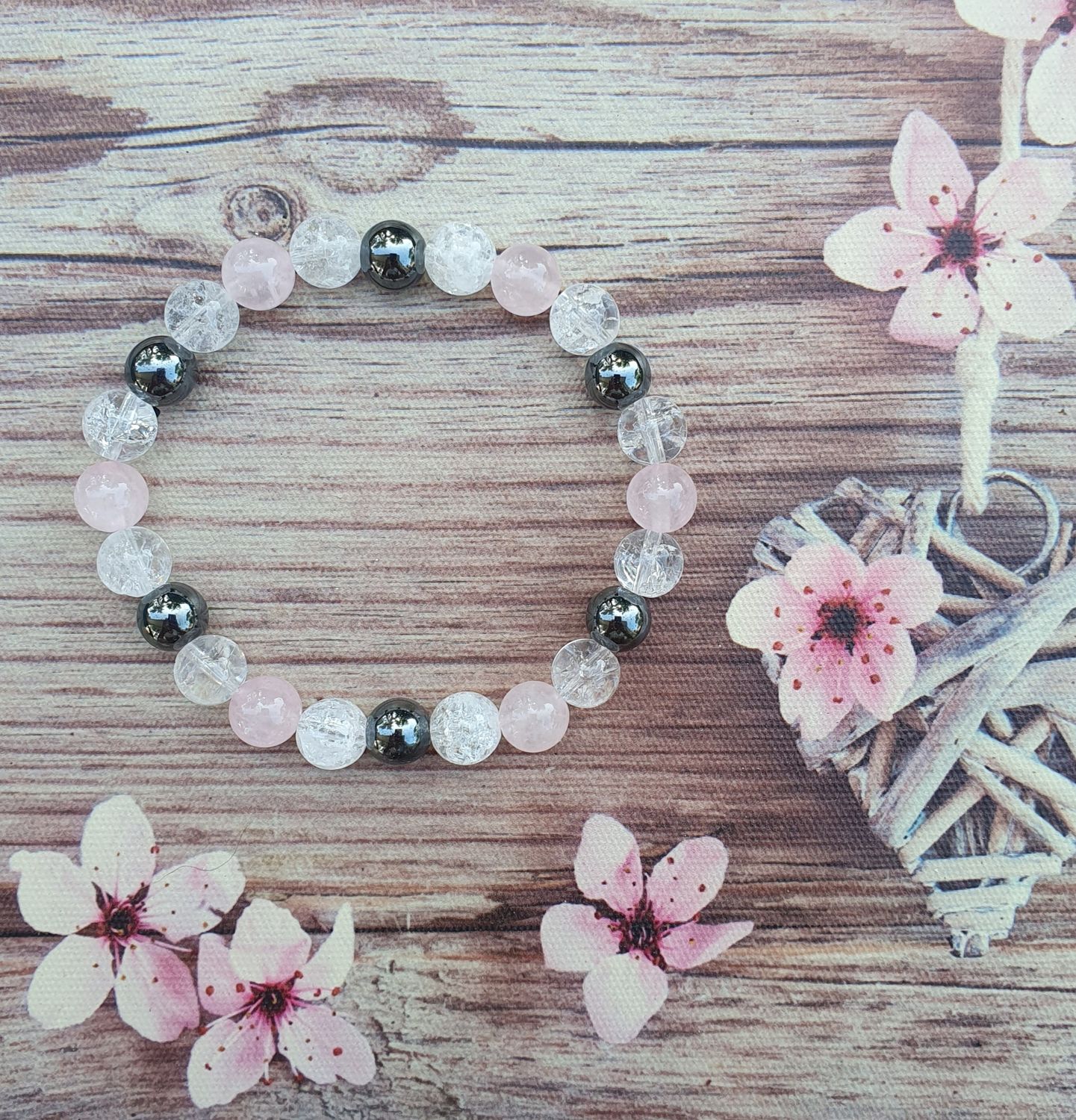 Bracelet Anti coup de soleil Quartz Rose 8 mm