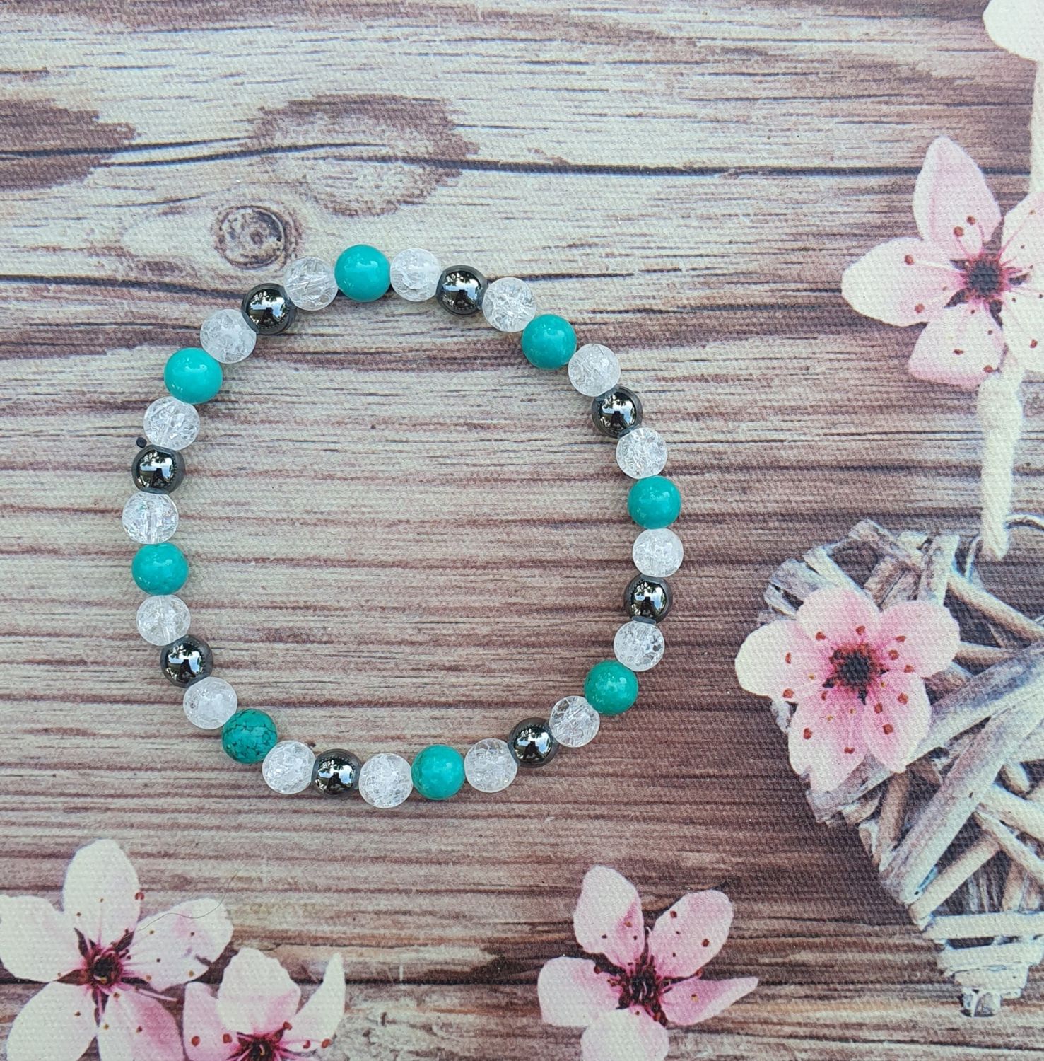 Bracelet Anti coup de soleil Turquoise 6mm
