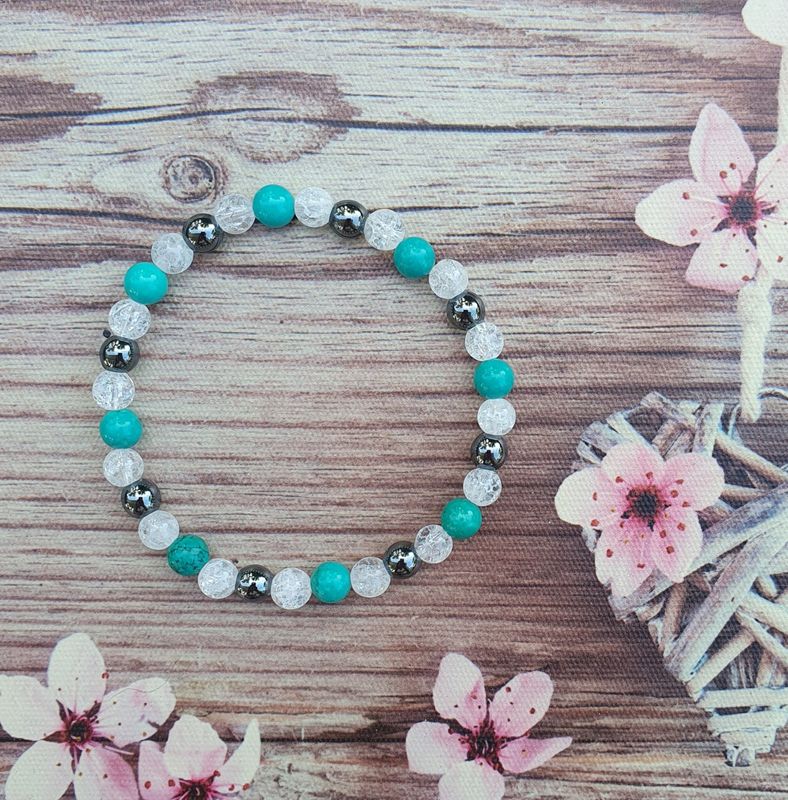 Bracelet Anti coup de soleil Turquoise 6mm