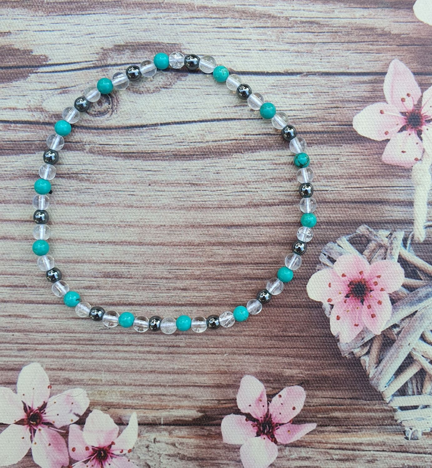 Bracelet de Cheville EASY Anti coup de soleil Turquoise 4 mm