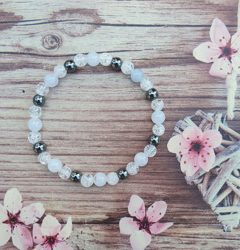 Bracelet Anti coup de soleil  Aigue Marine 6mm