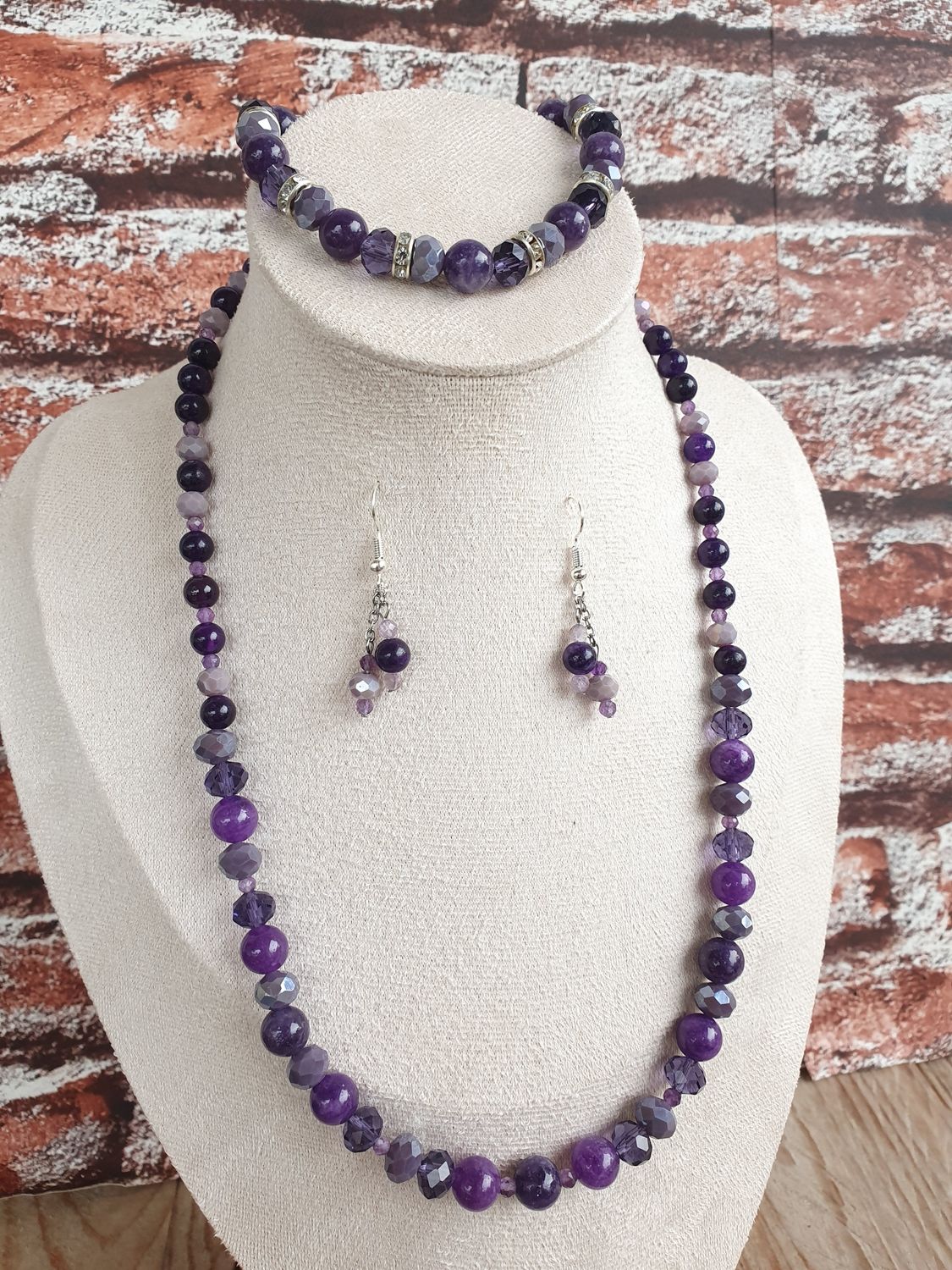 Parure Lépidolite &amp; Amethyste